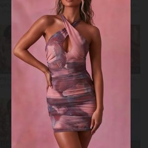 Oh Polly Out of this world cross over dress in blush, UK10 US6